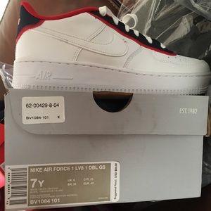 Nike Air Force 1 LV8 1 DBL GS White Size:7Y